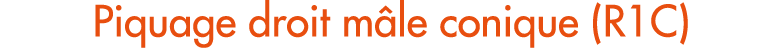 Piquage droit m le conique (R1C)