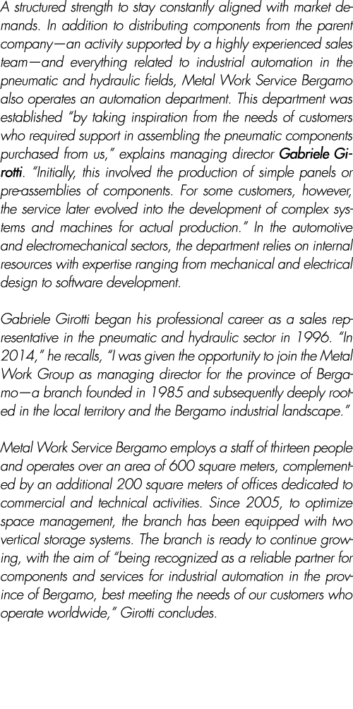 A structured strength to stay constantly aligned with market demands. In addition to distributing components from the...